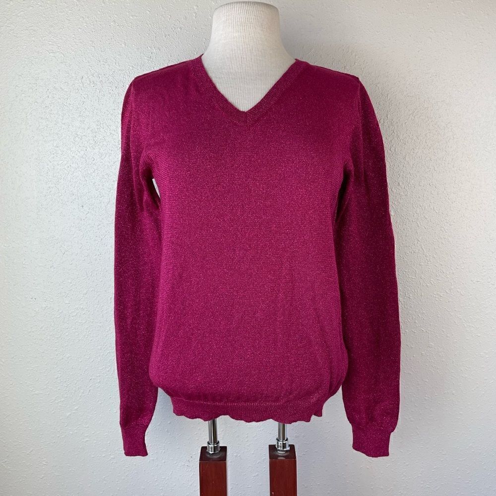 PBX Basics V-Neck Sweater Top Size M EUC